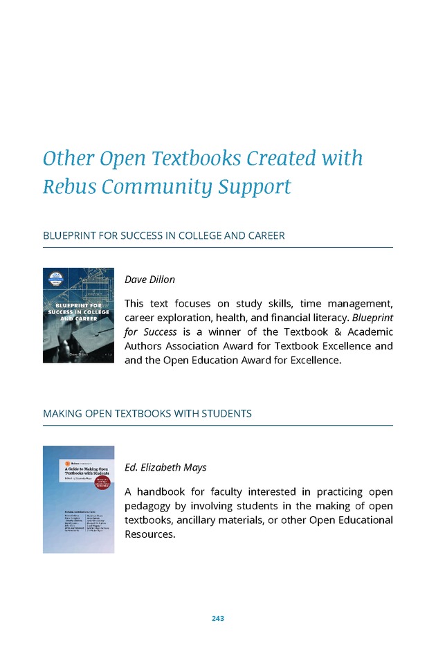 The Rebus Guide to Publishing Open Textbooks (So Far) - Page 243
