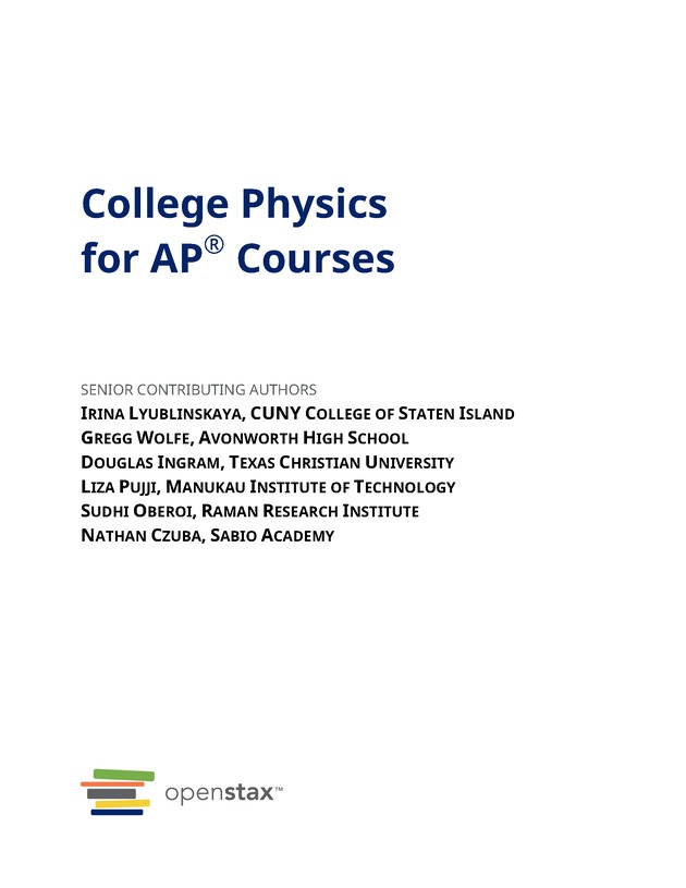 College Physics (AP Courses) - Front Matter 3