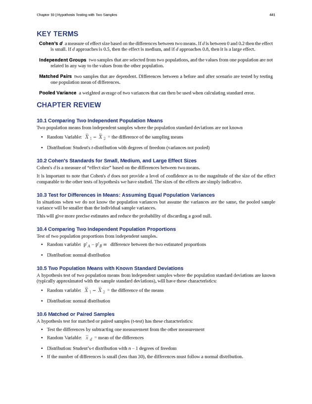 Business Statistics - Page 437