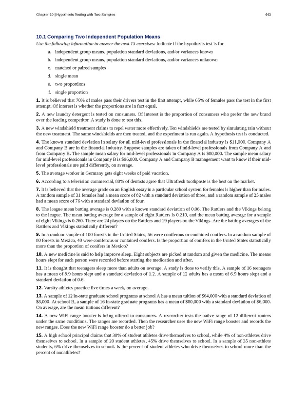 Business Statistics - Page 439
