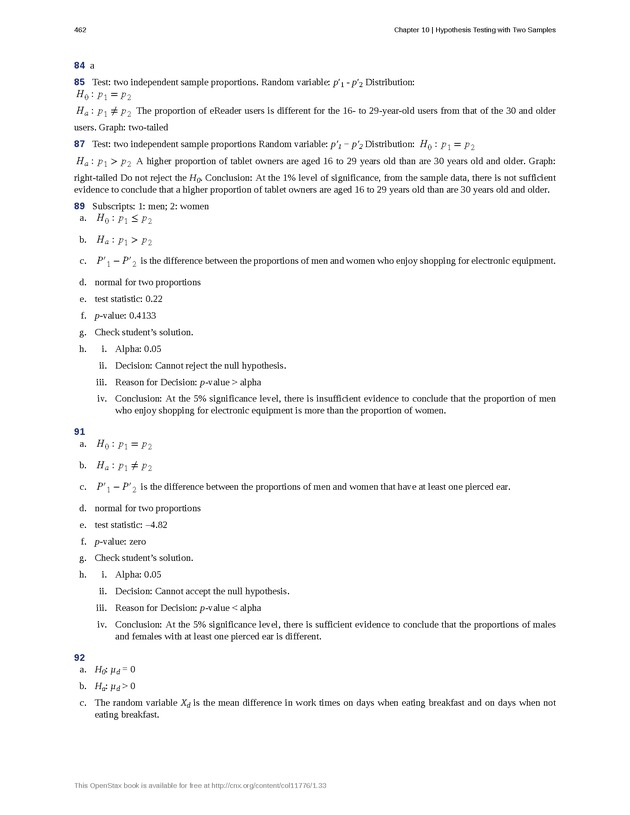 Business Statistics - Page 458