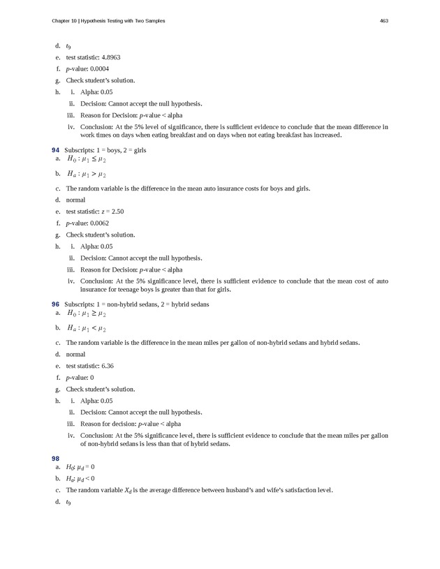 Business Statistics - Page 459