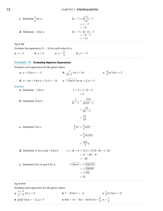 College Algebra - Page 12