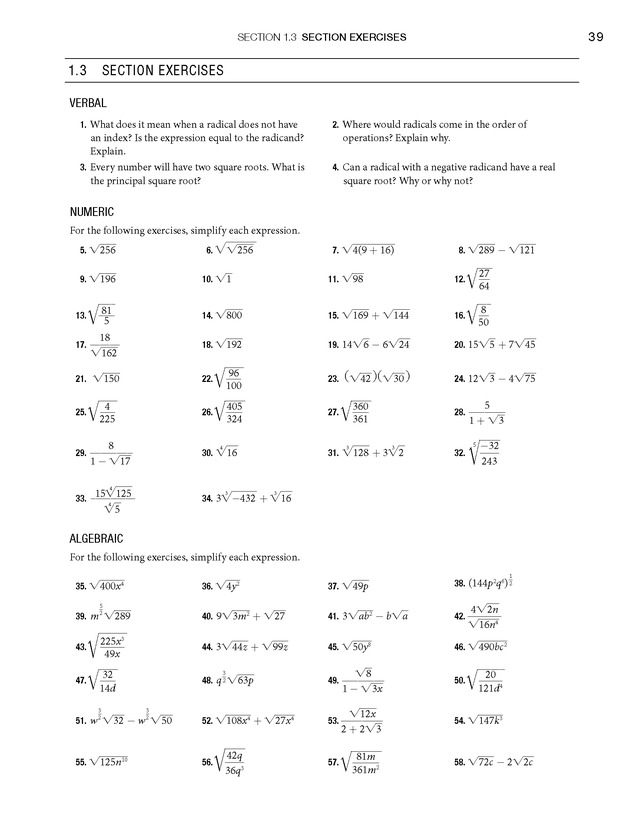 College Algebra - Page 39
