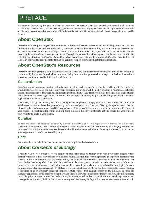 Concepts of Biology (non-majors) - Front Matter 8