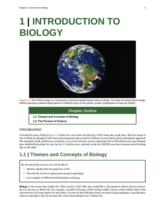 Concepts of Biology (non-majors) - Page 1