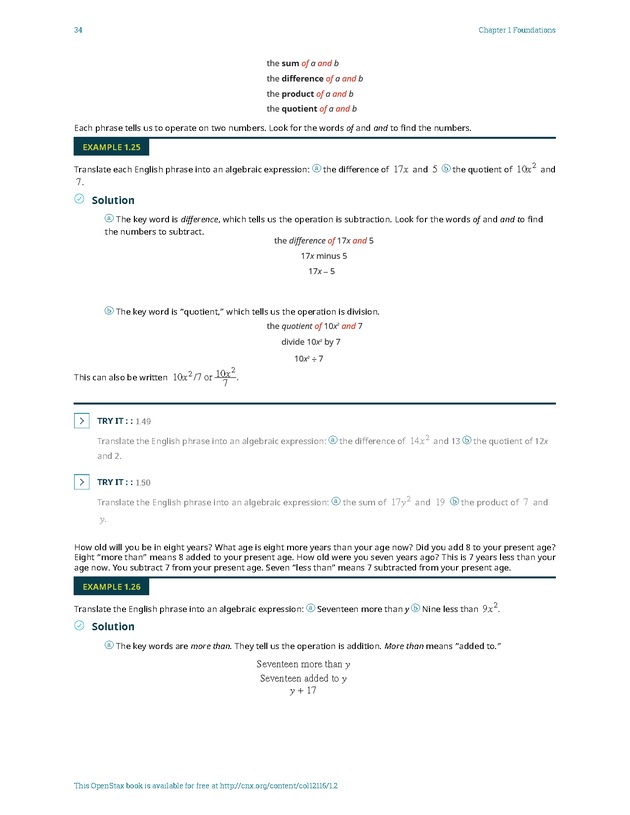 Elementary Algebra - 