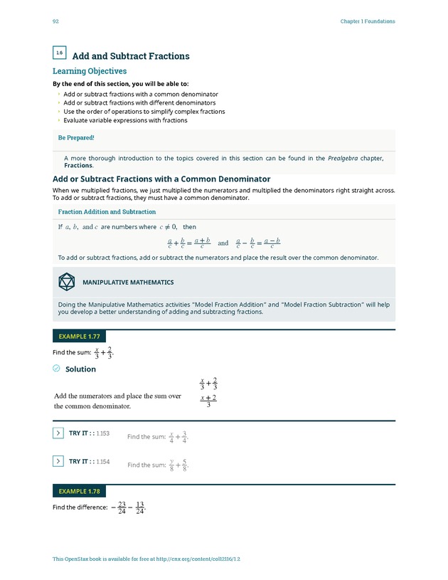 Elementary Algebra - 