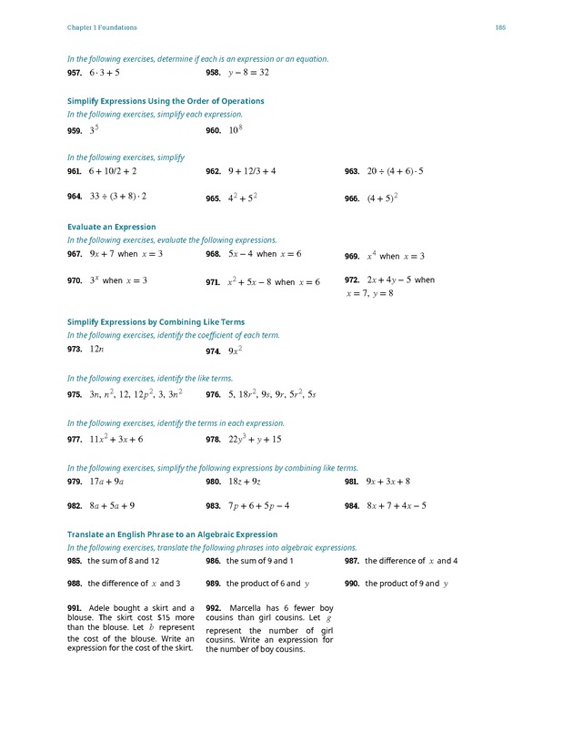 Elementary Algebra - 