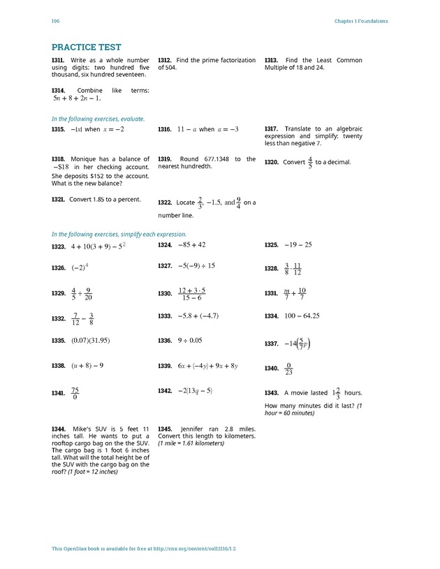 Elementary Algebra - 