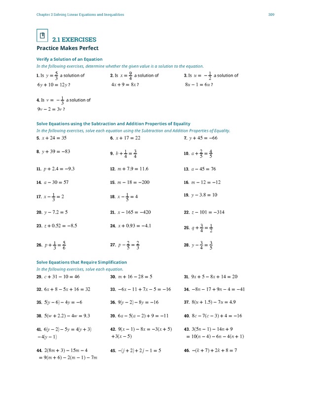 Elementary Algebra - 