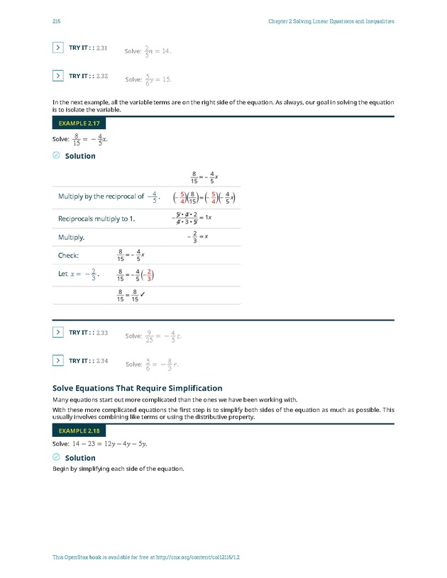 Elementary Algebra - 