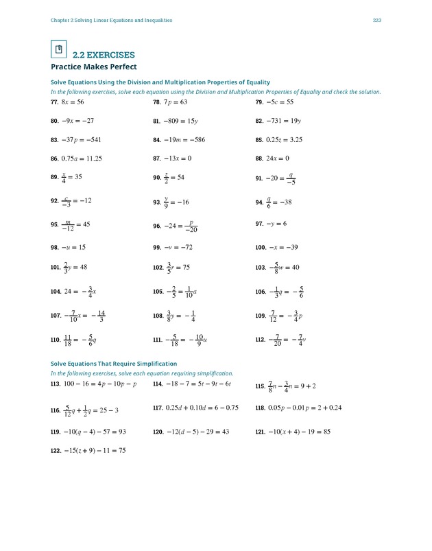 Elementary Algebra - 