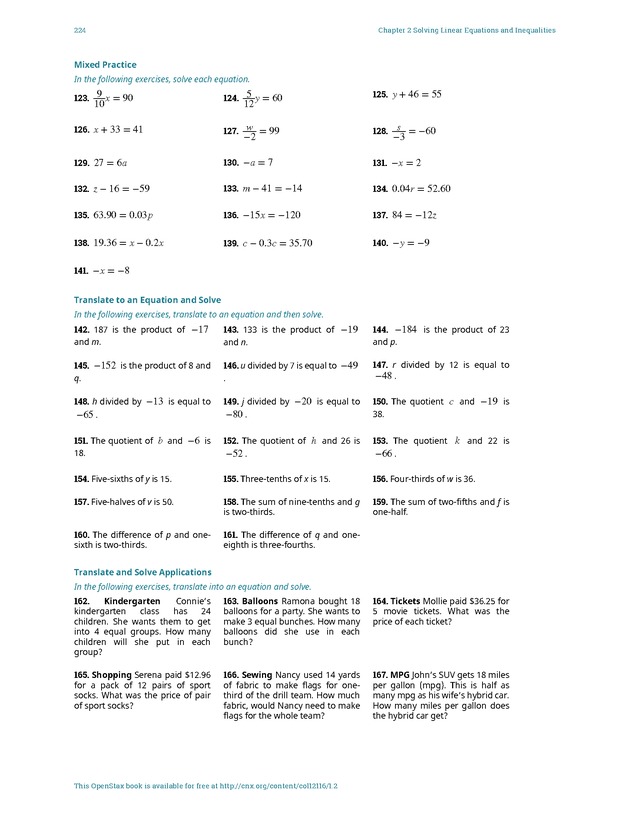 Elementary Algebra - 