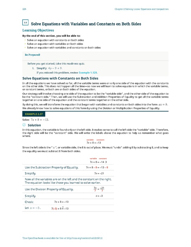 Elementary Algebra - 