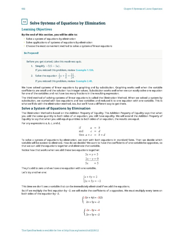 Elementary Algebra - 