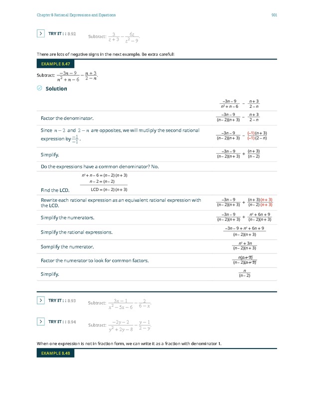 Elementary Algebra - 