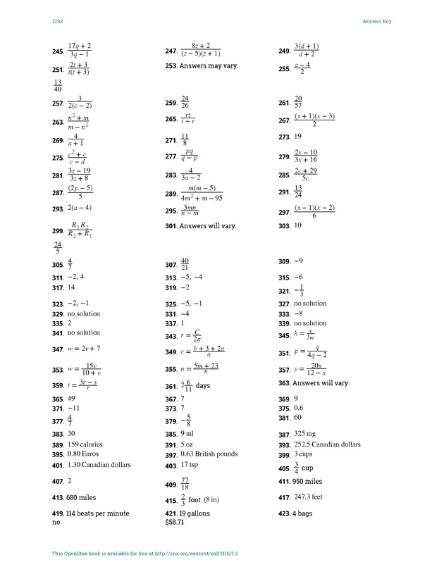 Elementary Algebra - 