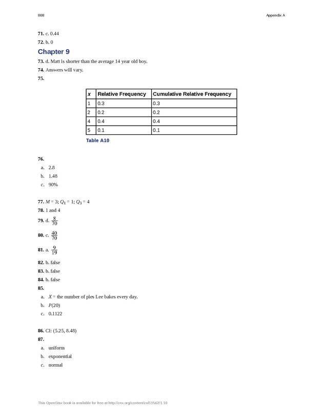 Introductory Statistics - Page 804