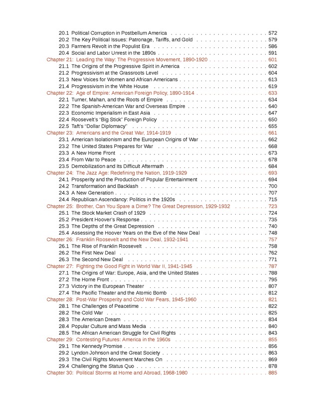 U.S. History - Table of Contents 3