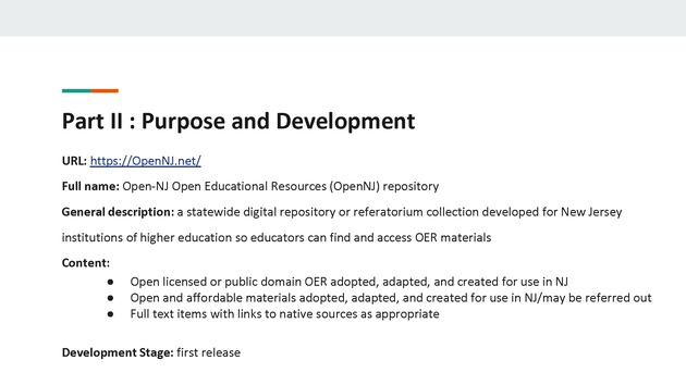 The OpenNJ Open Educational Resources Collection: Creating a Digital Space for Faculty Connections - Page 8