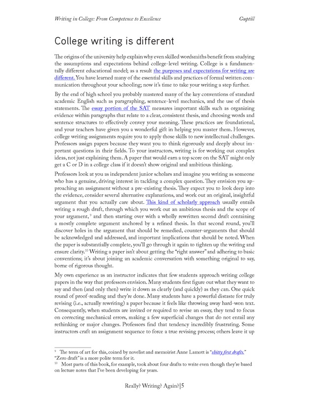 Writing In College: From Competence to Excellence - Page 5