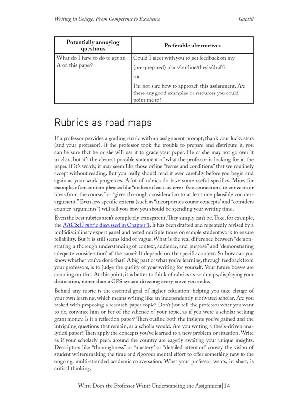 Writing In College: From Competence to Excellence - Page 14