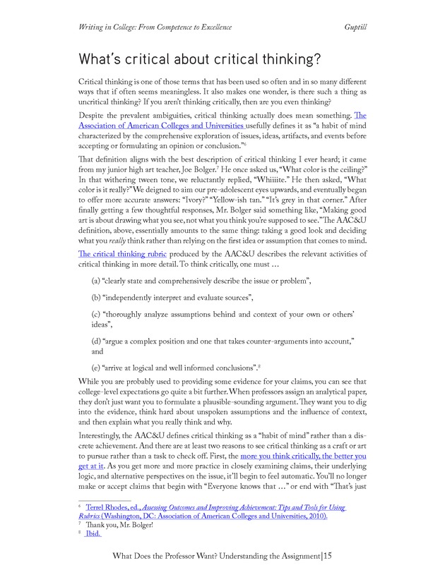 Writing In College: From Competence to Excellence - Page 15