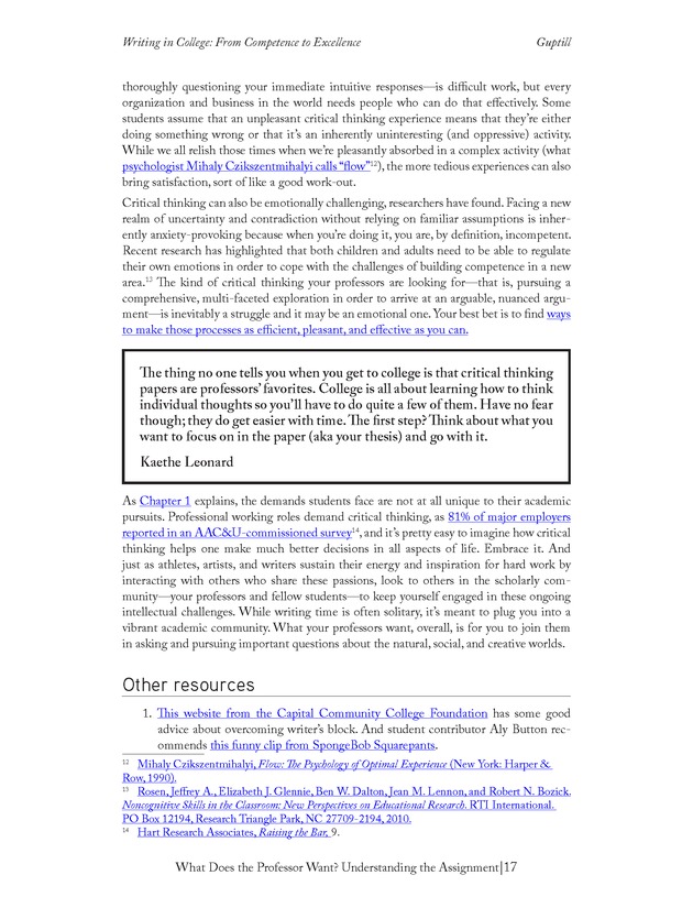 Writing In College: From Competence to Excellence - Page 17