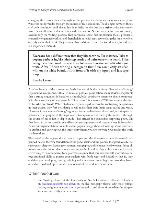 Writing In College: From Competence to Excellence - Page 26