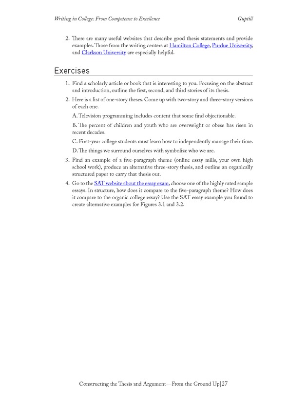 Writing In College: From Competence to Excellence - Page 27