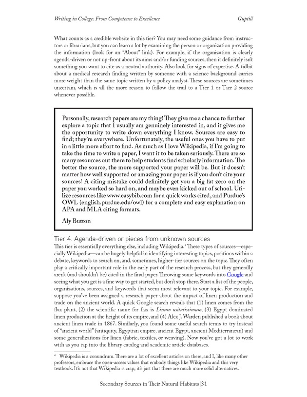 Writing In College: From Competence to Excellence - Page 31