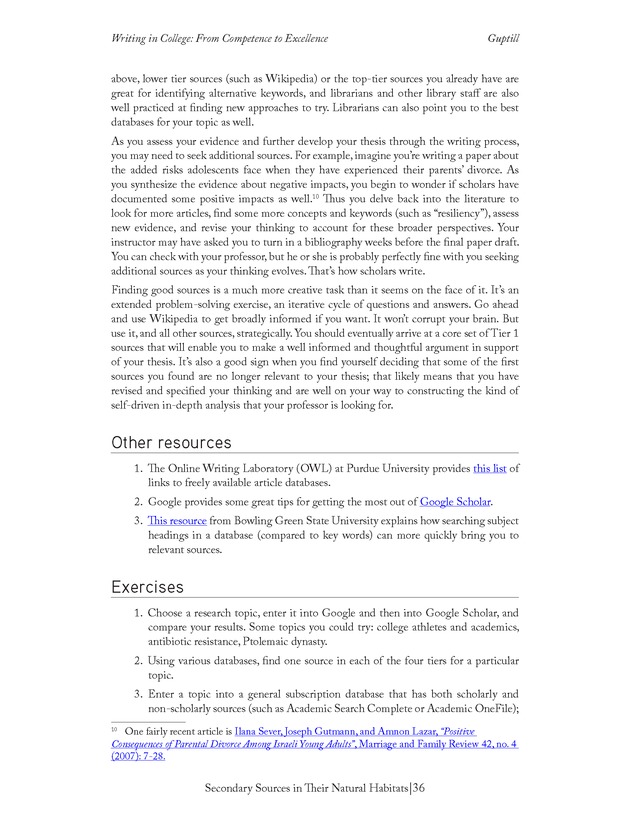 Writing In College: From Competence to Excellence - Page 36