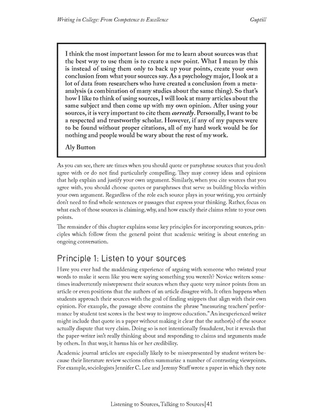 Writing In College: From Competence to Excellence - Page 41