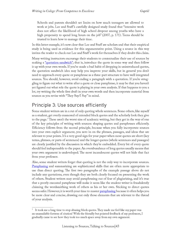Writing In College: From Competence to Excellence - Page 43