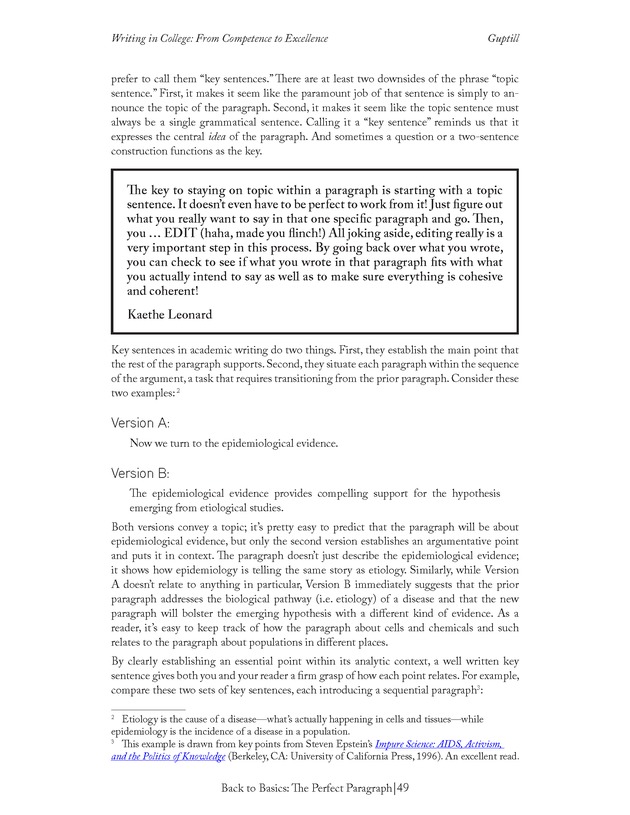 Writing In College: From Competence to Excellence - Page 49