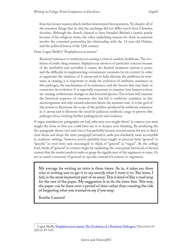 Writing In College: From Competence to Excellence - Page 60