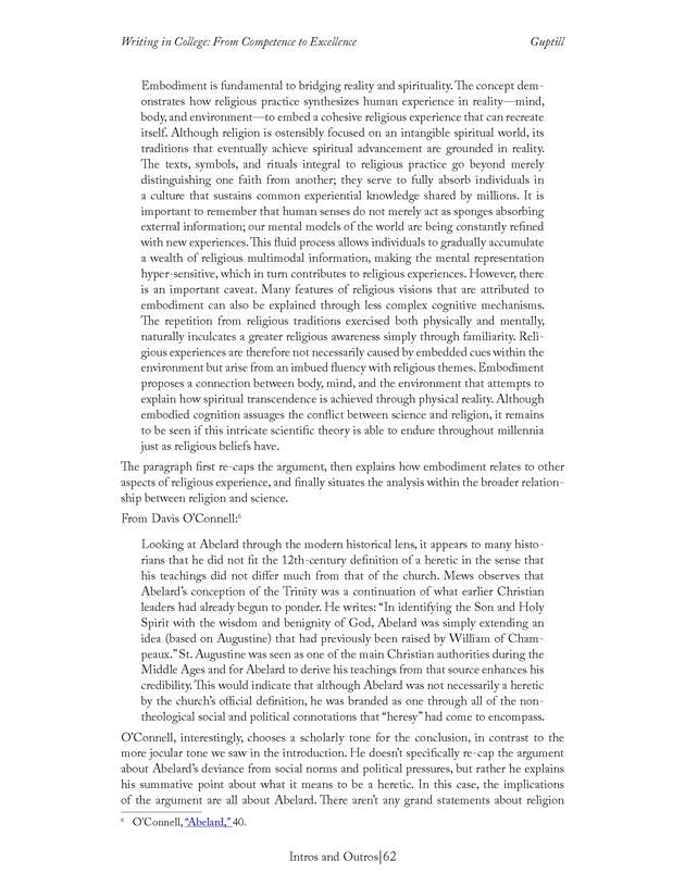 Writing In College: From Competence to Excellence - Page 62