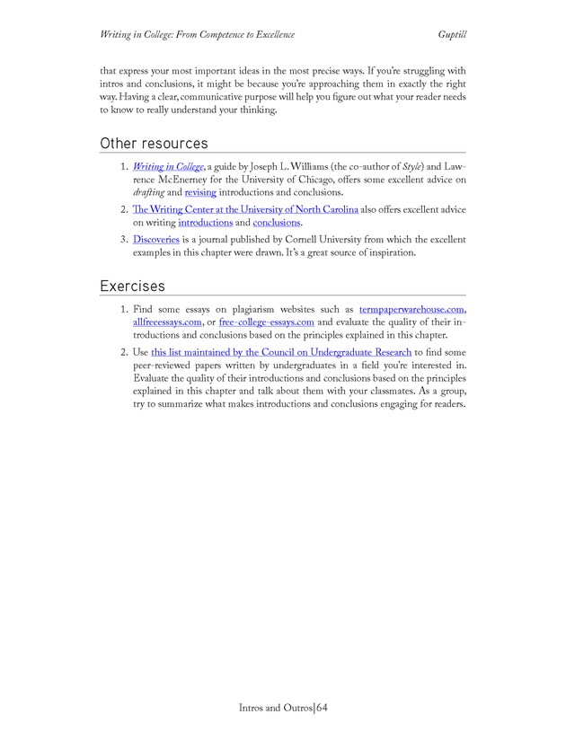 Writing In College: From Competence to Excellence - Page 64