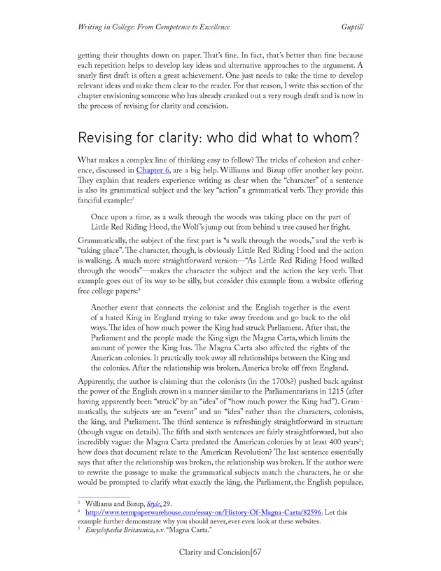 Writing In College: From Competence to Excellence - Page 67