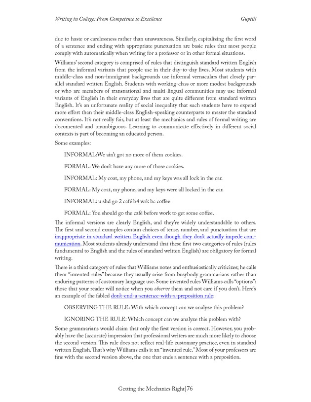 Writing In College: From Competence to Excellence - Page 76