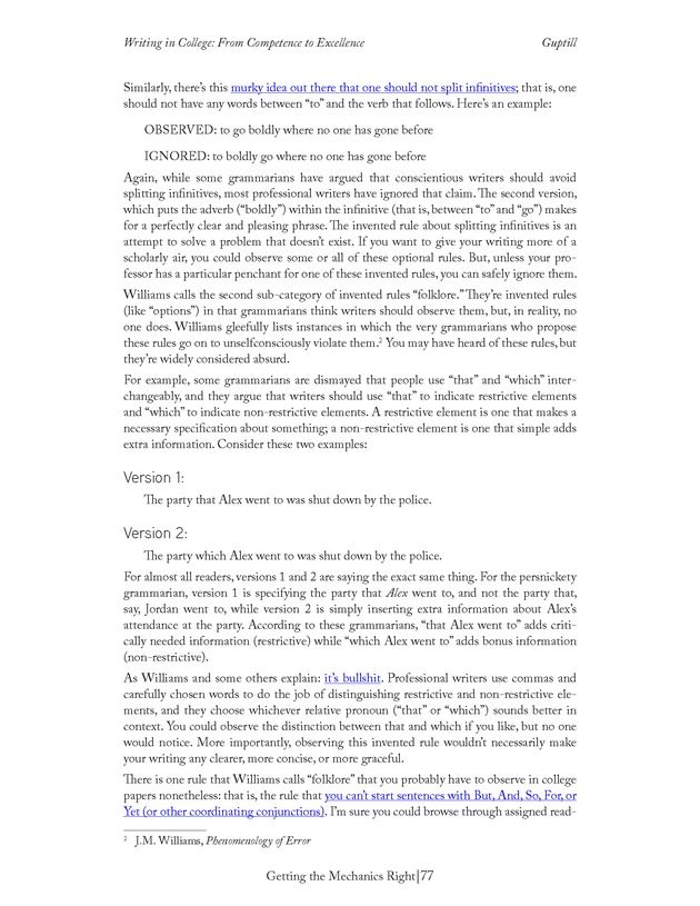 Writing In College: From Competence to Excellence - Page 77