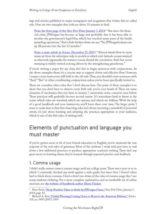 Writing In College: From Competence to Excellence - Page 78