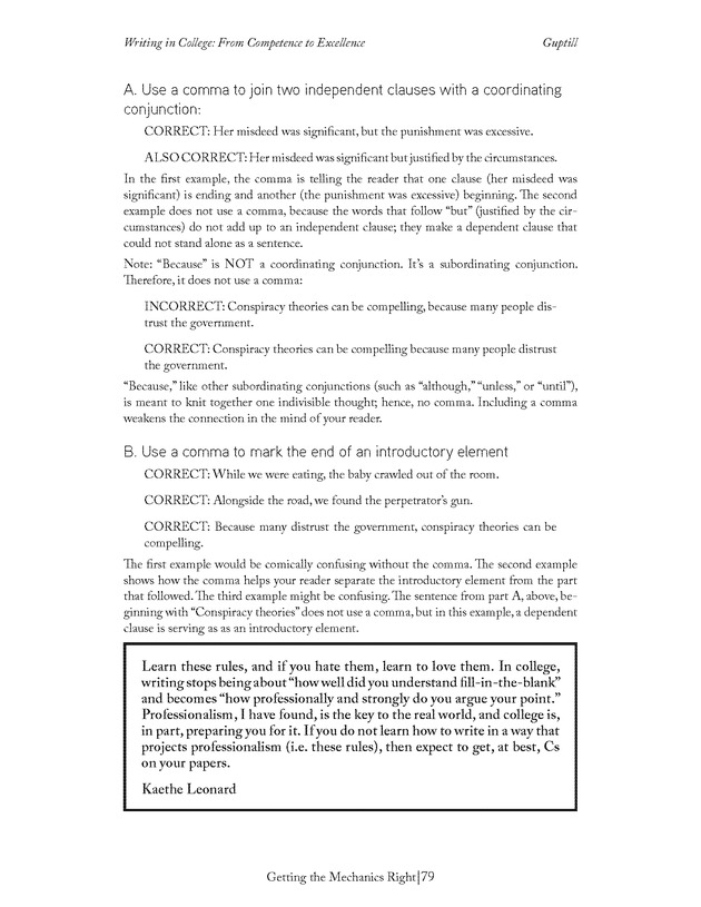 Writing In College: From Competence to Excellence - Page 79