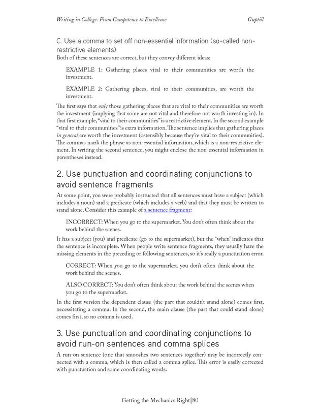 Writing In College: From Competence to Excellence - Page 80