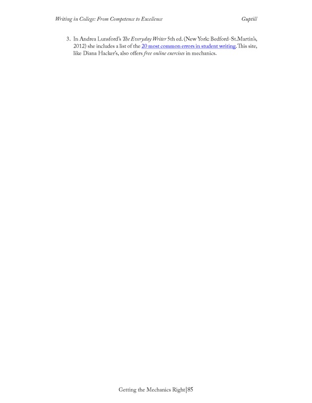 Writing In College: From Competence to Excellence - Page 85