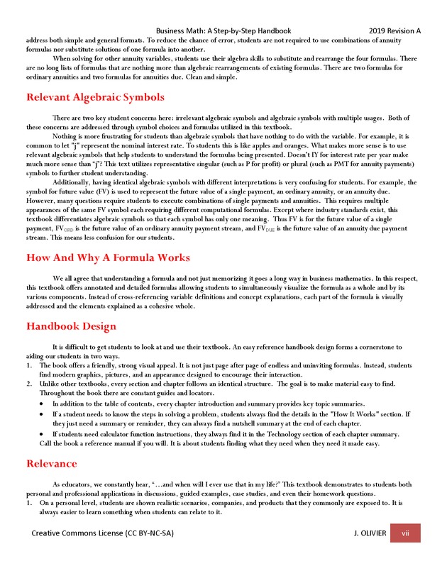 BUSINESS MATH: A Step-By-Step Handbook - Front Matter 5