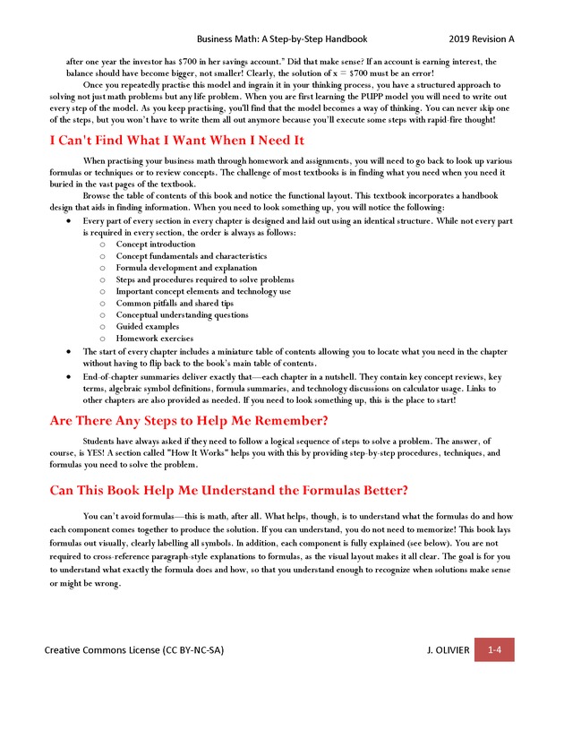 BUSINESS MATH: A Step-By-Step Handbook - Page 4