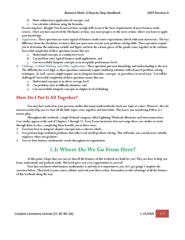 BUSINESS MATH: A Step-By-Step Handbook - Page 7