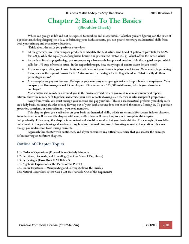 BUSINESS MATH: A Step-By-Step Handbook - Page 10